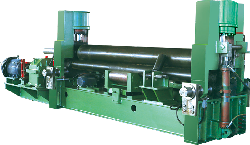 Plaatbuigmachine met drie rollen